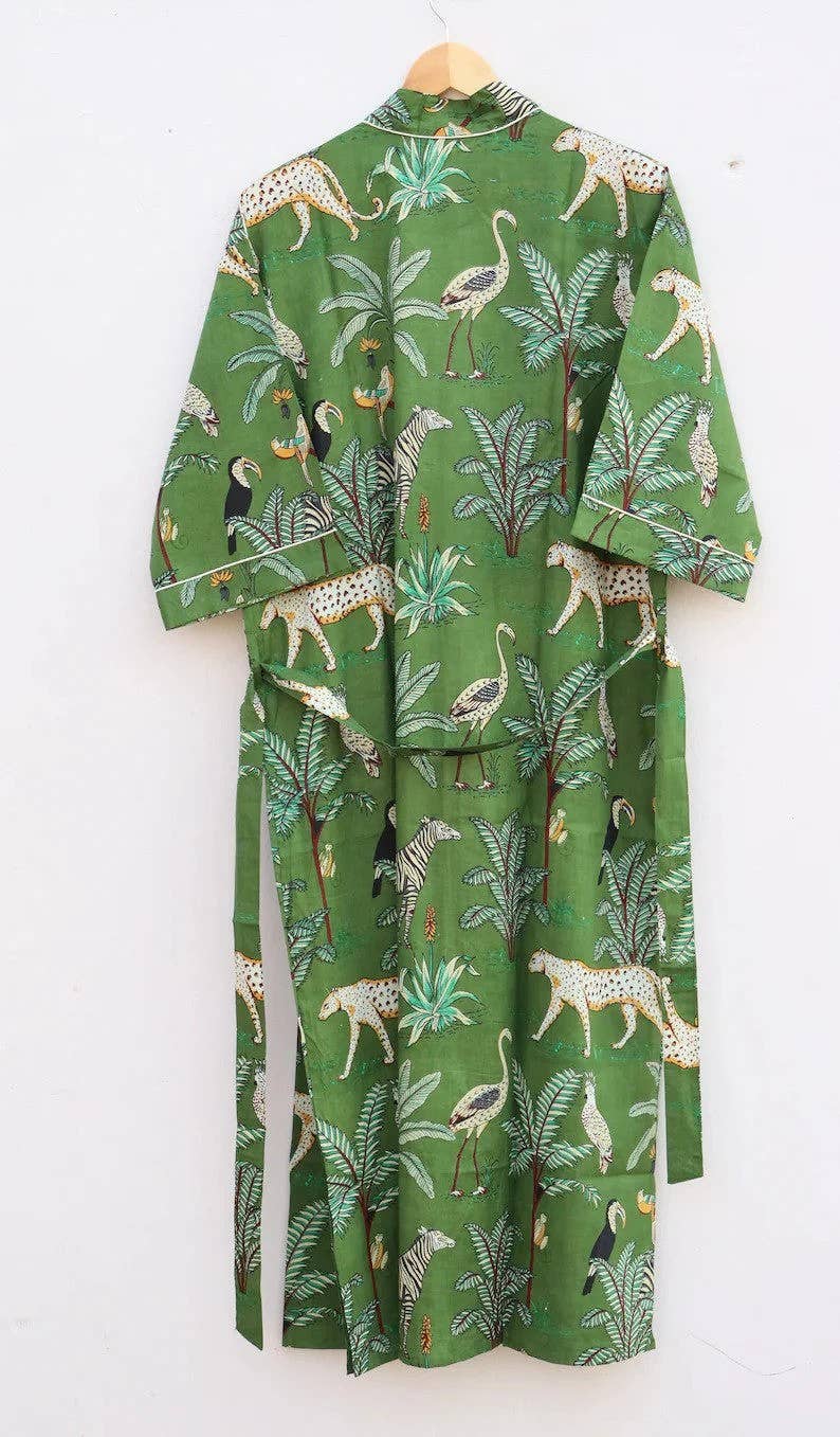 bhavnas boutique – Großhandel Bademantel – Damen – Damen Kimono-Bademantel mit Boho-Tiermotiv3