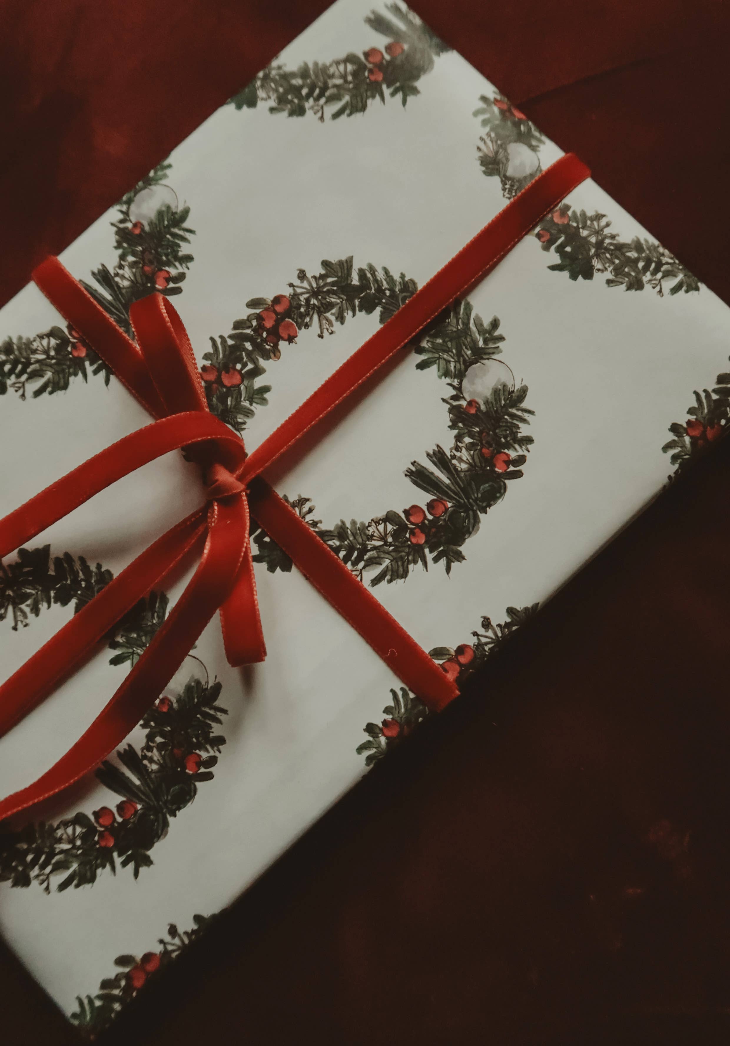 MyDesignPictures - Wholesale Flat Wrap - Christmas Wreath white Wrapping Paper6