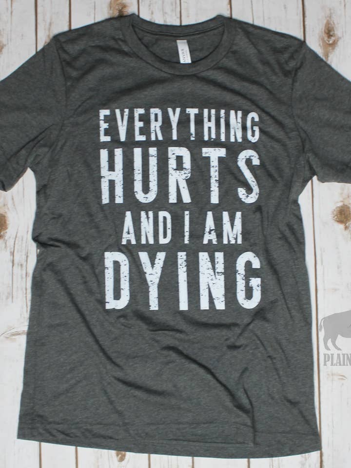 Everything Hurts & I'm Dying Crew Tee for wholesale by Plain Apparel Tees