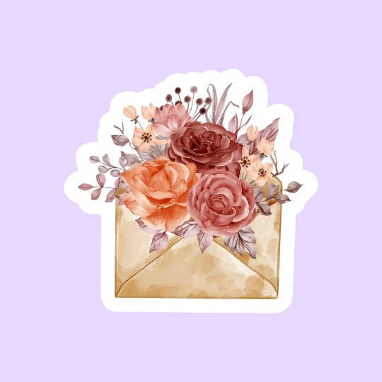 The Sticker Lab - Wholesale Sticker - Gestanste sticker met bloemenenvelop