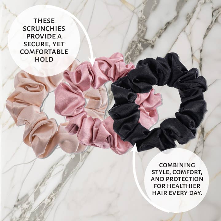 Market Fresh Beauty - Wholesale Scrunchie - Women's - Market Fresh Beauty Silk Hair Scrunchies, 3 Pk - Large Color4