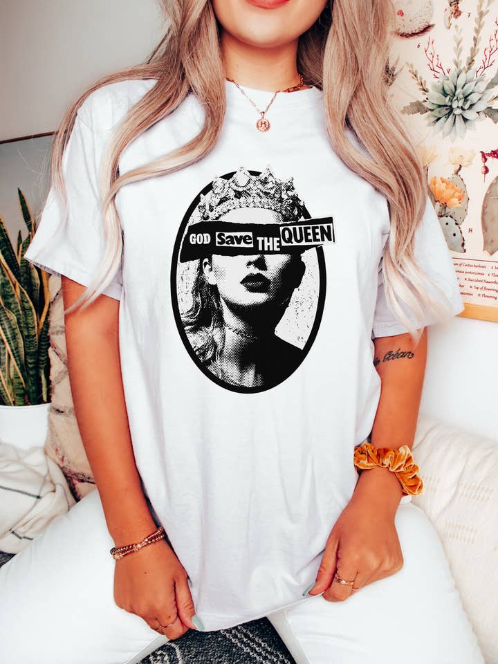 Save The Queen, Swift, Comfort Tee for wholesale by Not So Plain Jane Tshirts