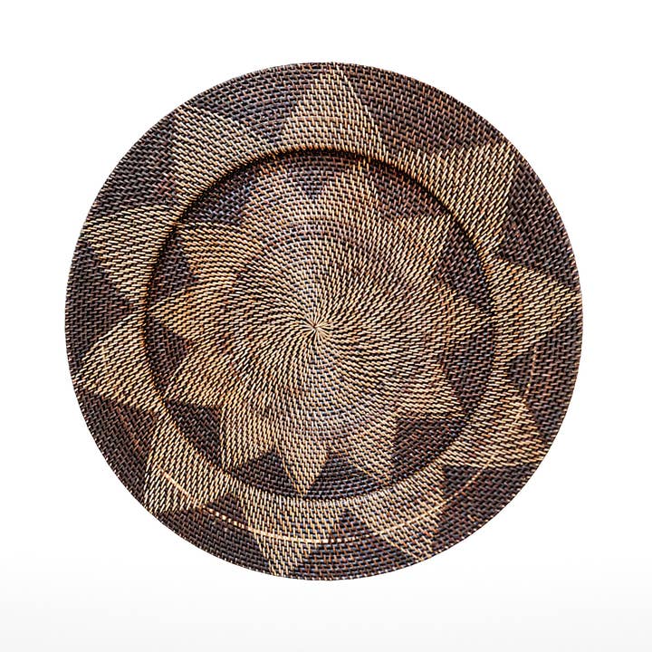 Mojo Boutique - Wholesale Wall Accent - Large Natural Boho Chic & Japandi Black Wall Plate - Fia