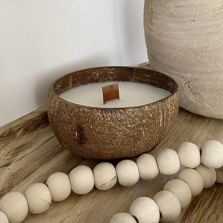Q Home Australia - Vente Bougie en bocal - Ensemble de bougies à la noix de coco - Timber Wick
