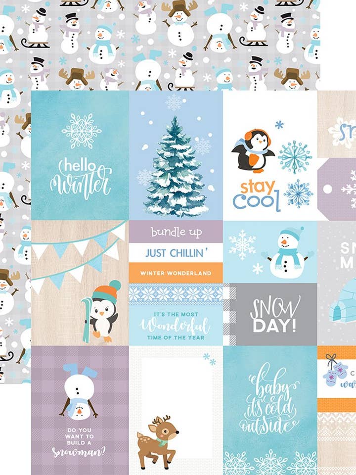 Snow Much Fun dubbelzijdig papier 12x12 voor wholesale door Paper House Productions