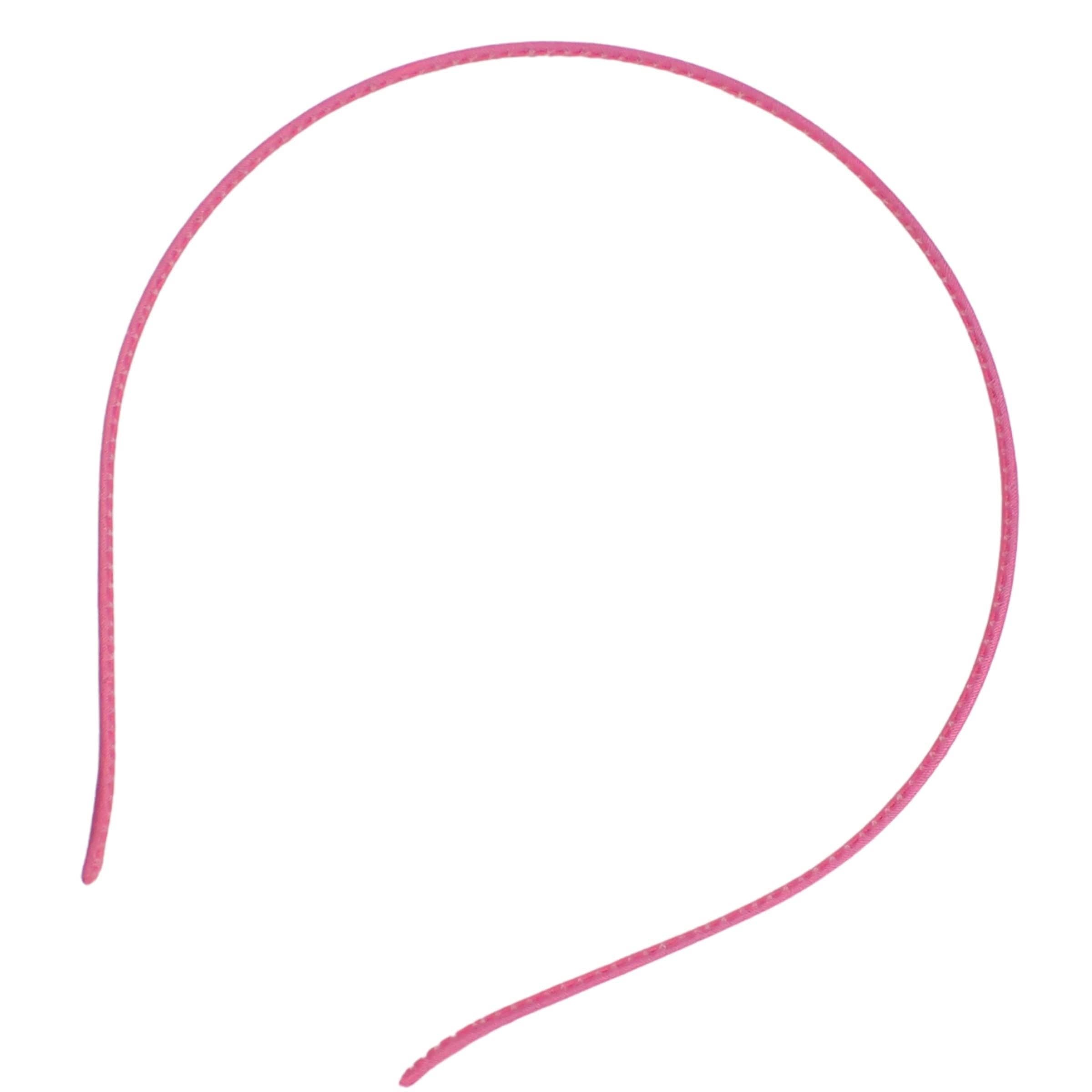 Topkids Accessories – wholesale Fashion headband – women's – 2pc Thin Satin Covered Metal Headbands Hair Bands Alice Bands Ribbon Wrapped Hairbands Head Bands Adult Women Girls Black White Pink Fuchsia10