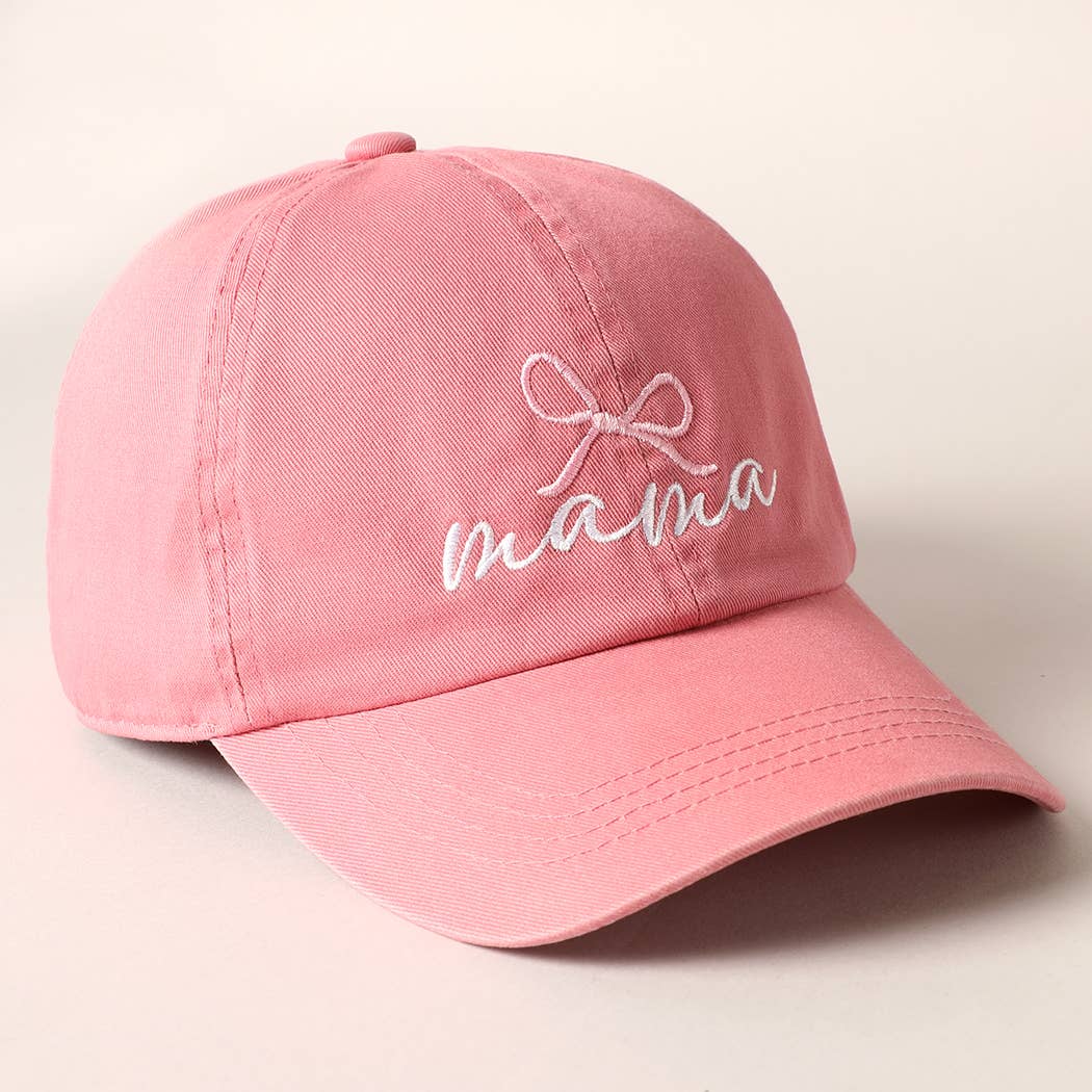 Fashion City – Engroshandel Baseballkasket - Dame – Mama Letter Bow på top broderet baseballkasket4