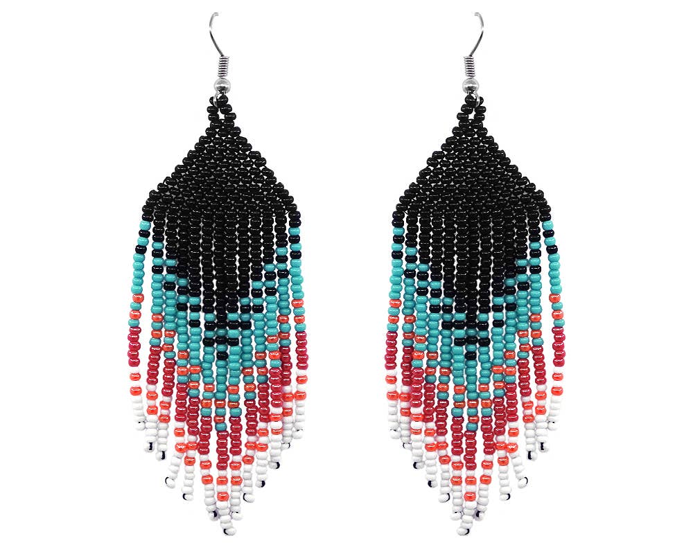 Pichincha - Vente Boucles d'oreilles à pampille - Boucles d'oreilles pendantes longues à franges en forme de grosses graines1