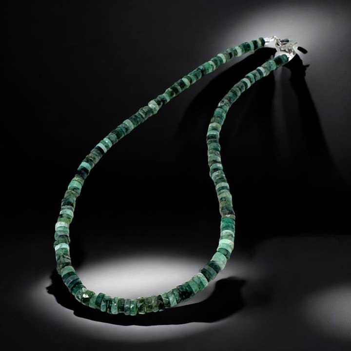 17,25” Smaragd Pavé Diamant Halsband, Andlig Helande Kristallhalsband, Hjärtchakra Ädelstenssmycken, Maj Födelsesten Handgjorda Gåvor för wholesale av Akstar Gems