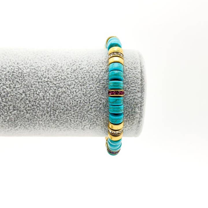 Turquoise Kralen Armband – Boho Stijl met Gevlochten Details voor een Natuurlijke Look voor wholesale door Zenthaven