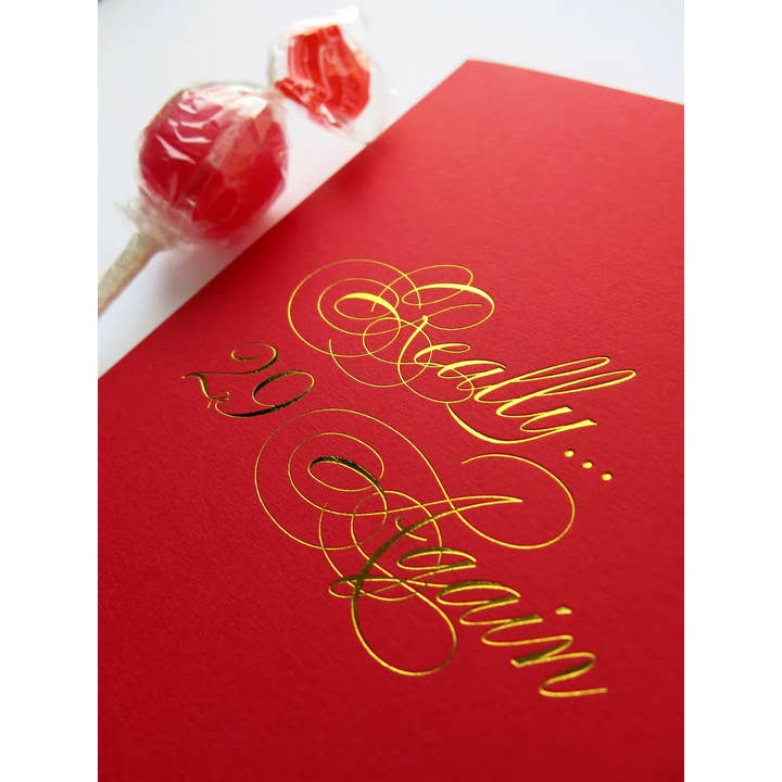 Cardsome - Wholesale Birthday card - Really... 29 again, red GREETING CARD A61