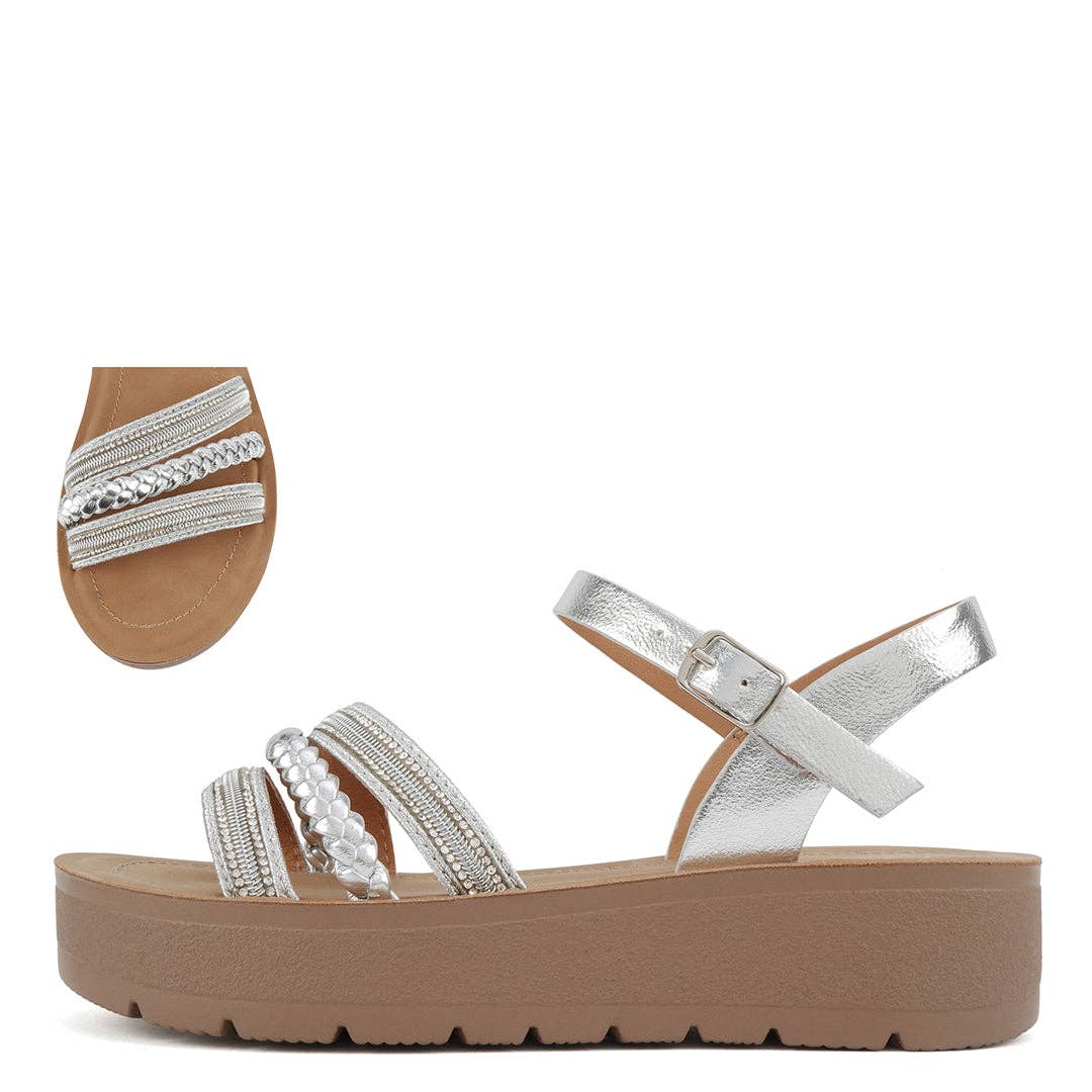 Mars Sky Shoes Wholesale - Wholesale Sandals - Women's - Soda SYMBOL Women Platform Braided Strappy Summer Sandals-18 Pairs Pack1