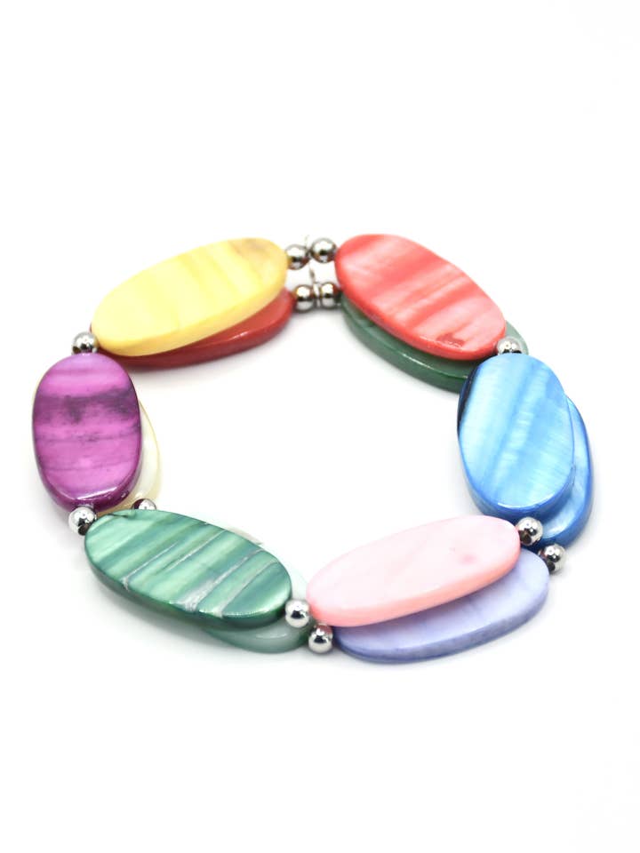 OVAL-FRT-BR Ovale Fruitsalade Tweestrengs Moparmband voor wholesale door Sea Lily