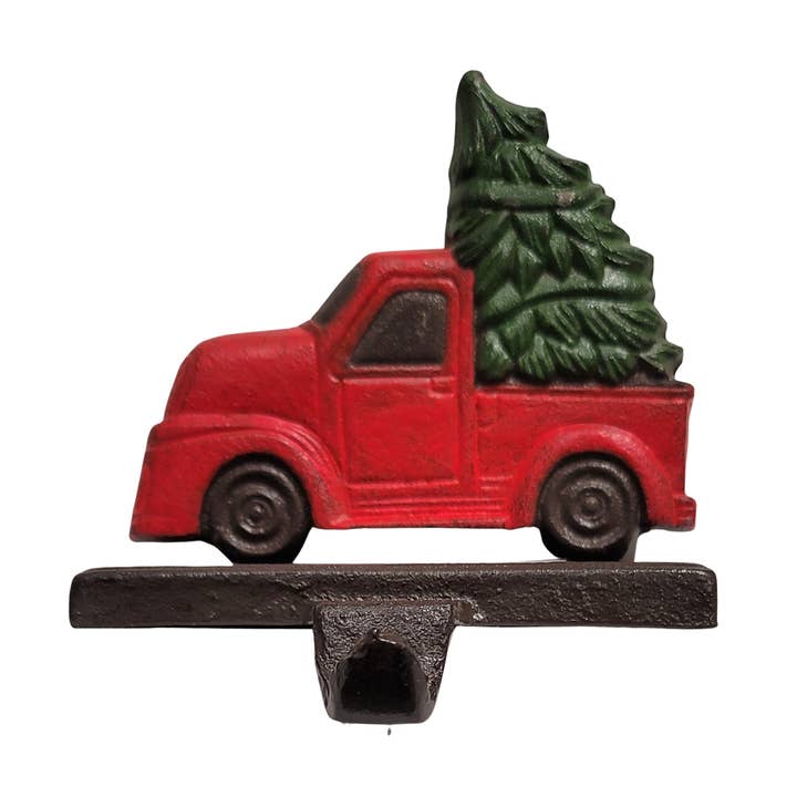 A39027: Cast iron truck,tree stocking hldr,5.5in for wholesale by Silver Tree Home & Holiday