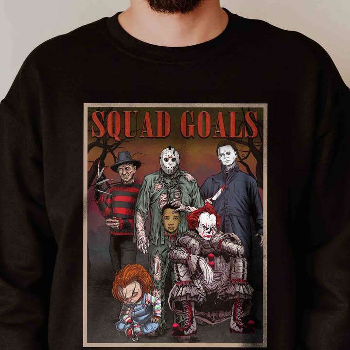 Black Pennywise Myers Jason Krueger Chucky Shirt, Halloween Shirt for wholesale on Faire
