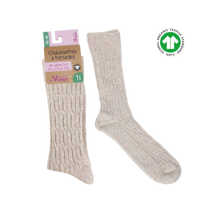 Ecodis - Grand Beau - Wholesale Socks - Unisex - Pair of twisted socks in organic wool and cotton4
