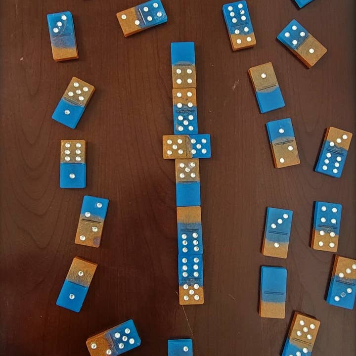 J&M Designs - Vendita all'ingrosso Domino - Set Domino in rame e blu caraibico