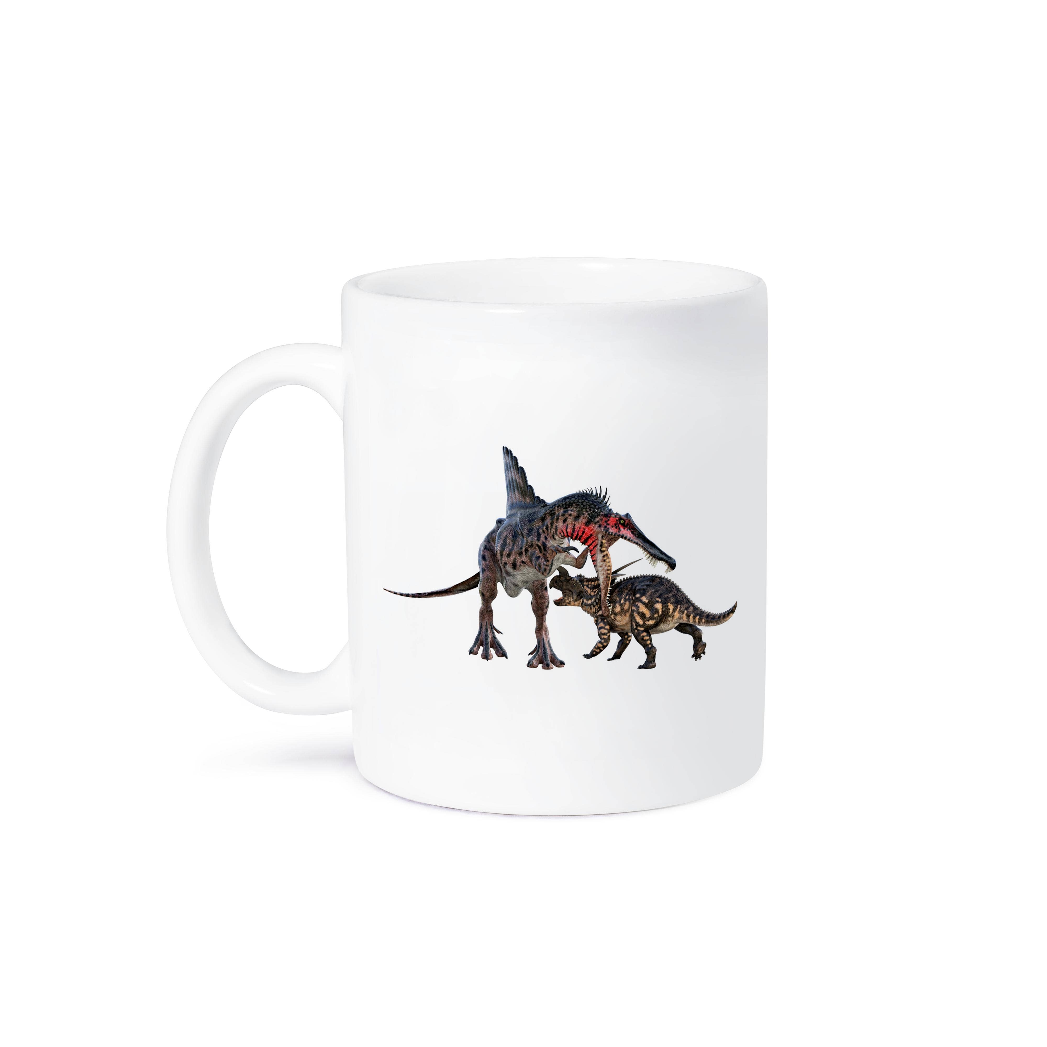 3dRose – Großhandel Kaffeebecher – 3dRose, Spinosaurus und Einiosaurus Dinosaurier kämpfen, Tasse8