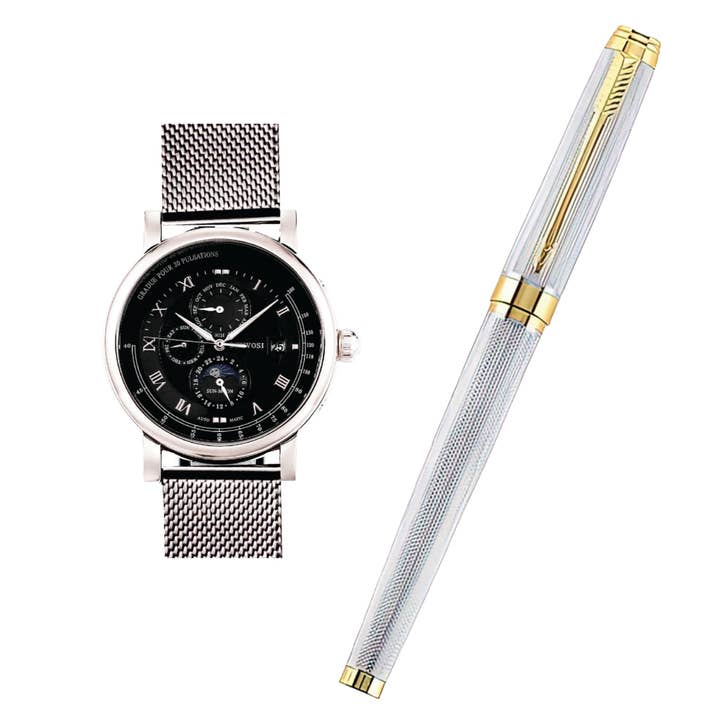 Silver Illusion Watch & Pen for wholesale by Penclub