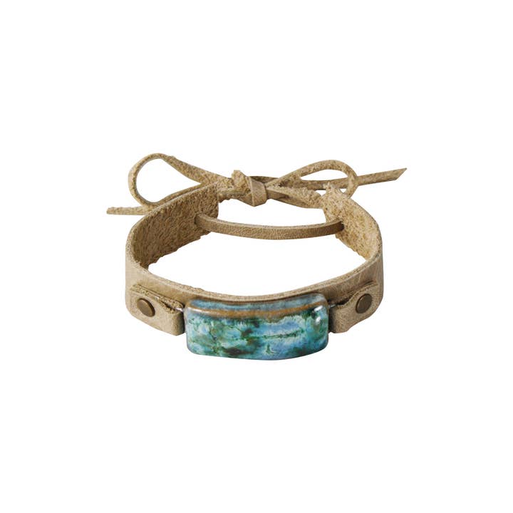 Dandy Jewelry - Wholesale Bangle Bracelet - ID Tie Bracelet - Khaki Leather