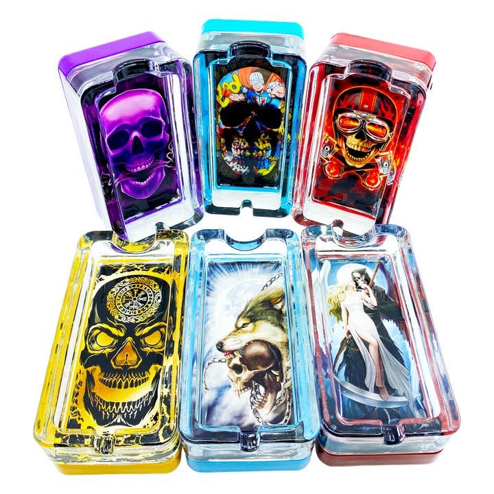 Smokezilla Light Up Ashtray Assortment- 6/Pack for wholesale by Novelty Closeout