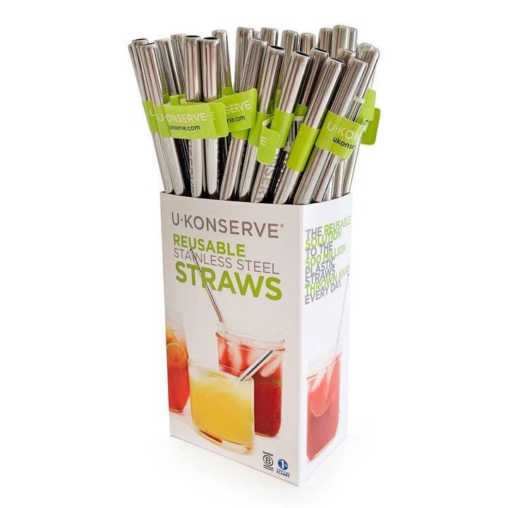 Stainless Steel Straws in Bulk (40-pack CDU) for wholesale by U Konserve