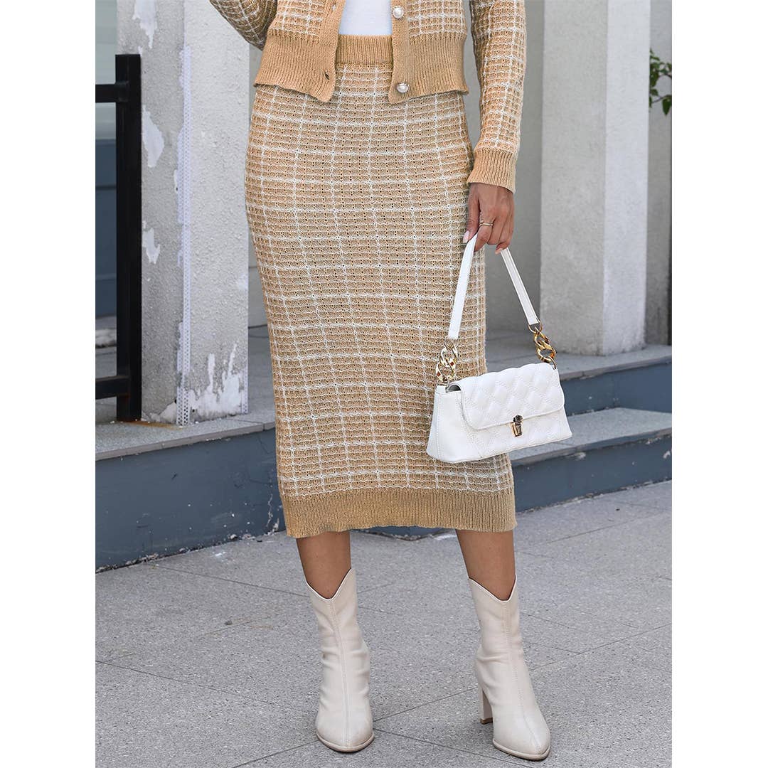 UNISHE - Wholesale Jurk - Dames - Dames Chanel-Stijl Mid-Lange Bodycon Trui Jurk OYM2178