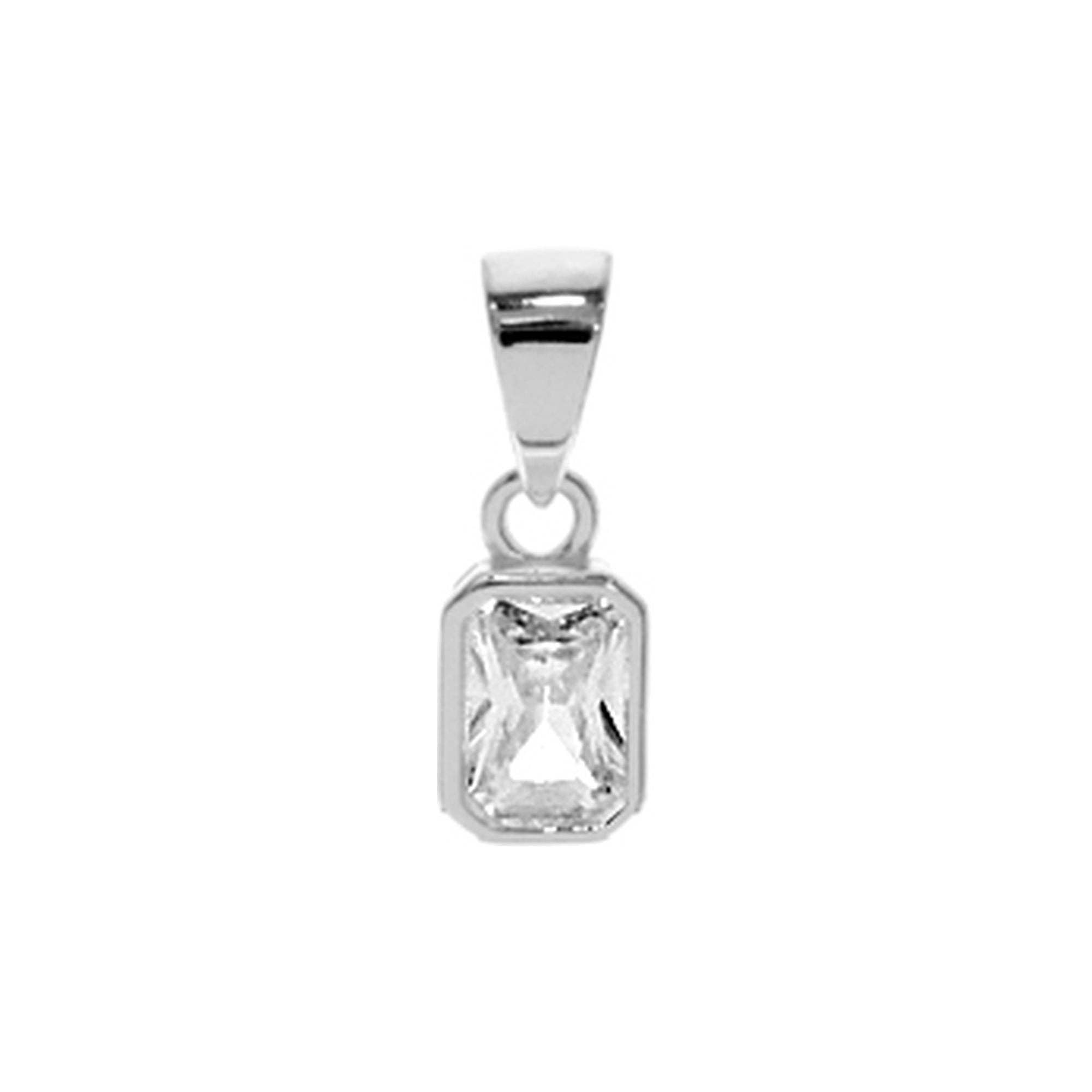 Kali Ma Designs - Sterling Silver Jewellery - Wholesale Pendant/charm necklace - Tiffany baguette cut CZ pendant1