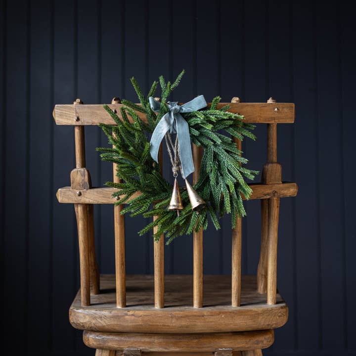 Norfolk Pine Real Touch Wreath - 12" for wholesale by Luxe B Co