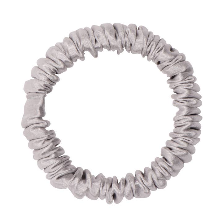 SILVER SILK SCRUNCHIE SKINNY for wholesale by DREAMSILK