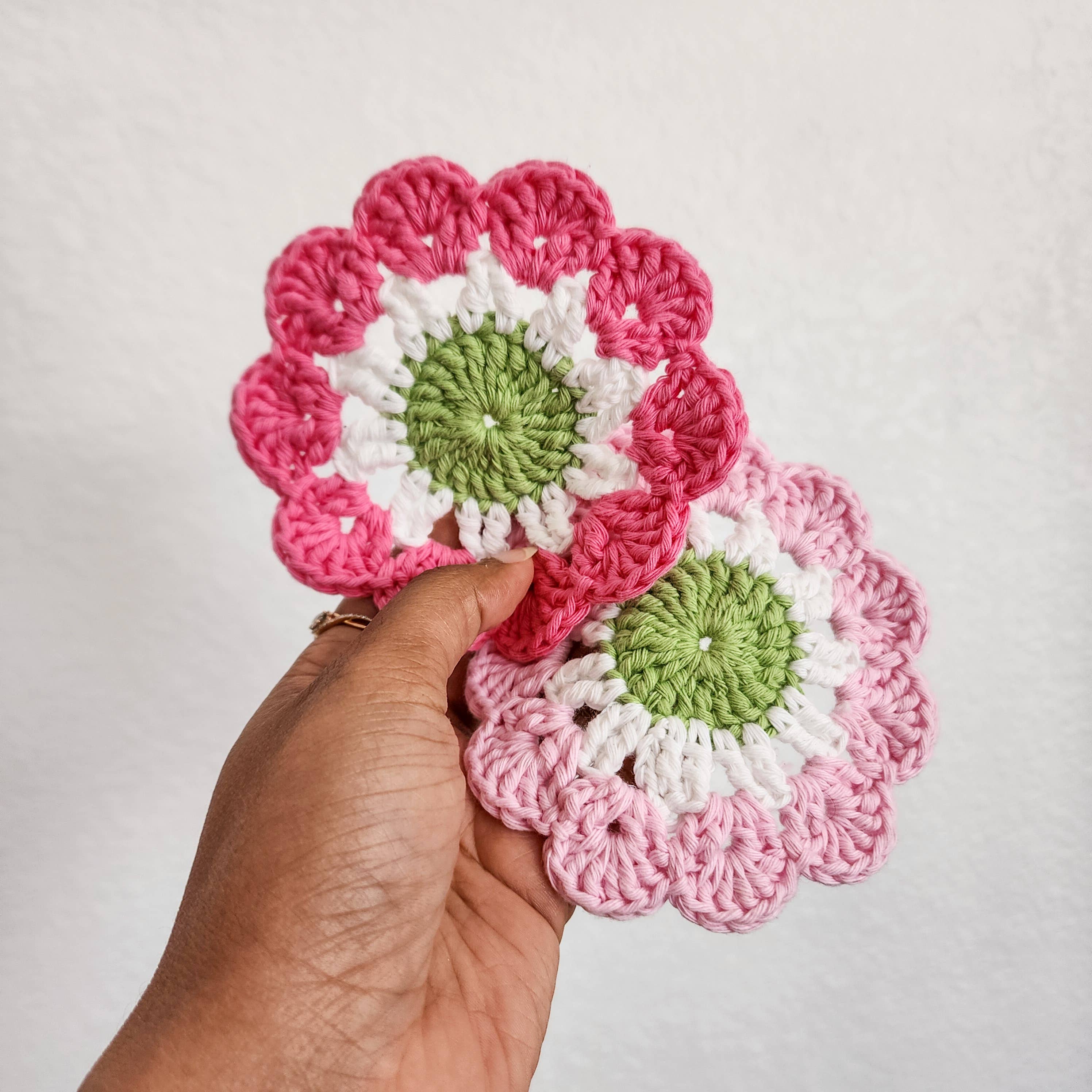 Handmade By Uruba - Wholesale Coasters - Cotton Coasters, Floral inspired Handwoven Coaster set14