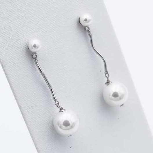 Majorcan Pearl Earrings - 12 x 40 mm for wholesale by France Perles
