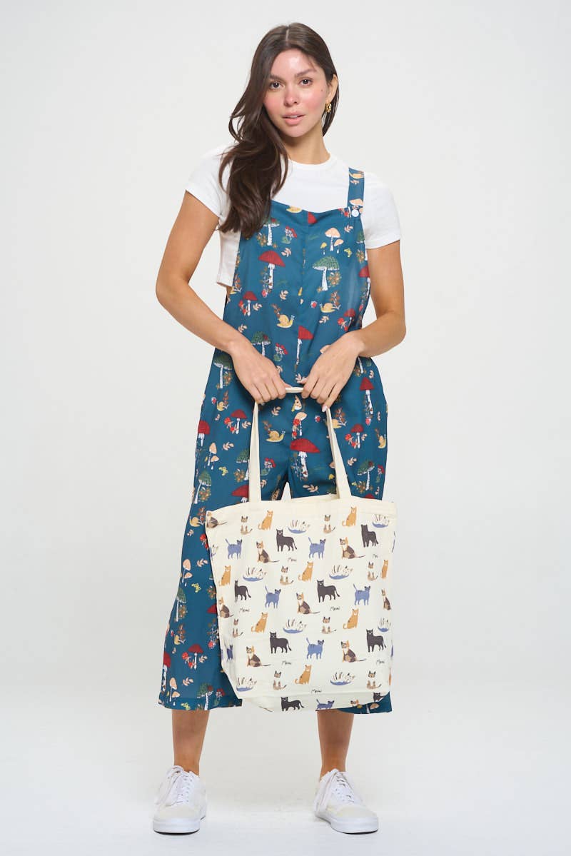 SM WARDROBE - Wholesale Tote Bag - Women's - MEOW CAT  PRINT TOTE BAG3