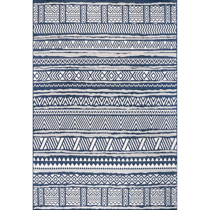Abbey Tribal Striped Indoor/Outdoor Area Rug for wholesale by nuLOOM