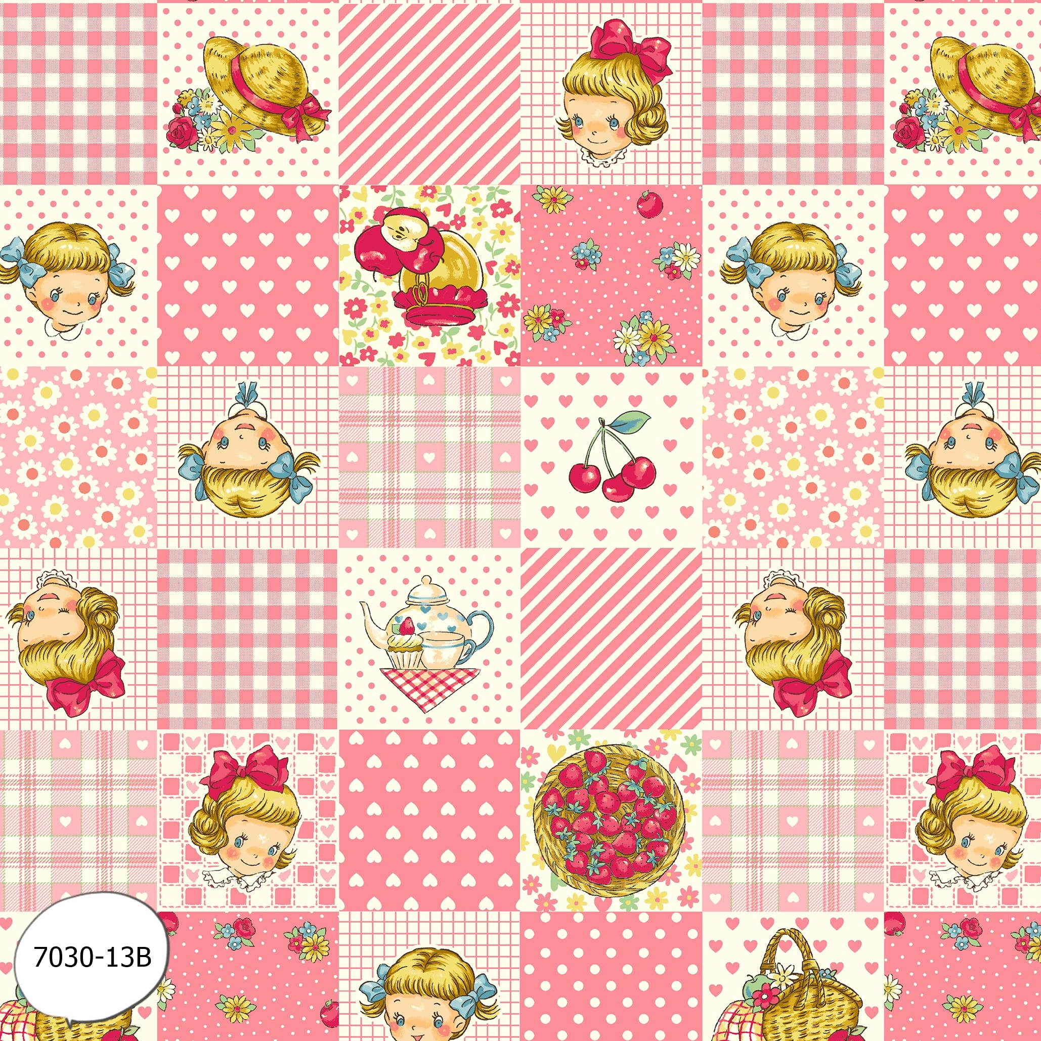 Artiq Textiles - Vente Tissu - Tissu 100 % coton MARGARET & SOPHIE - LOVE STRAWBERRY 🍓1