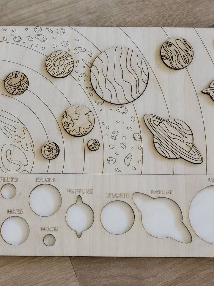 Rompecabezas hecho a mano del sistema solar para venta al por mayor de Laser by D.A.M.