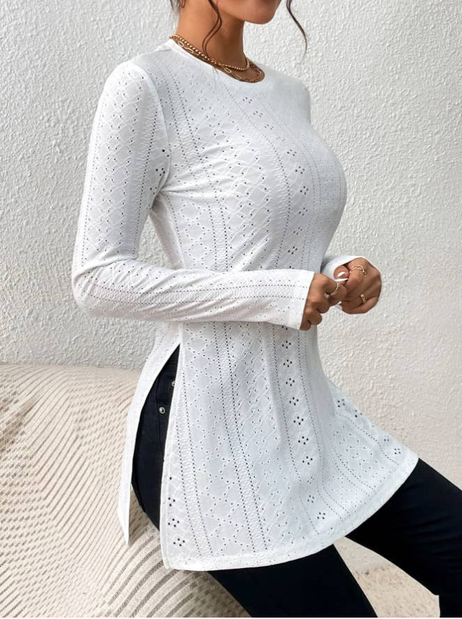 HIDDENBRAND - Wholesale Knit Top - Women's - Solid color jacquard fashion casual undershirt0