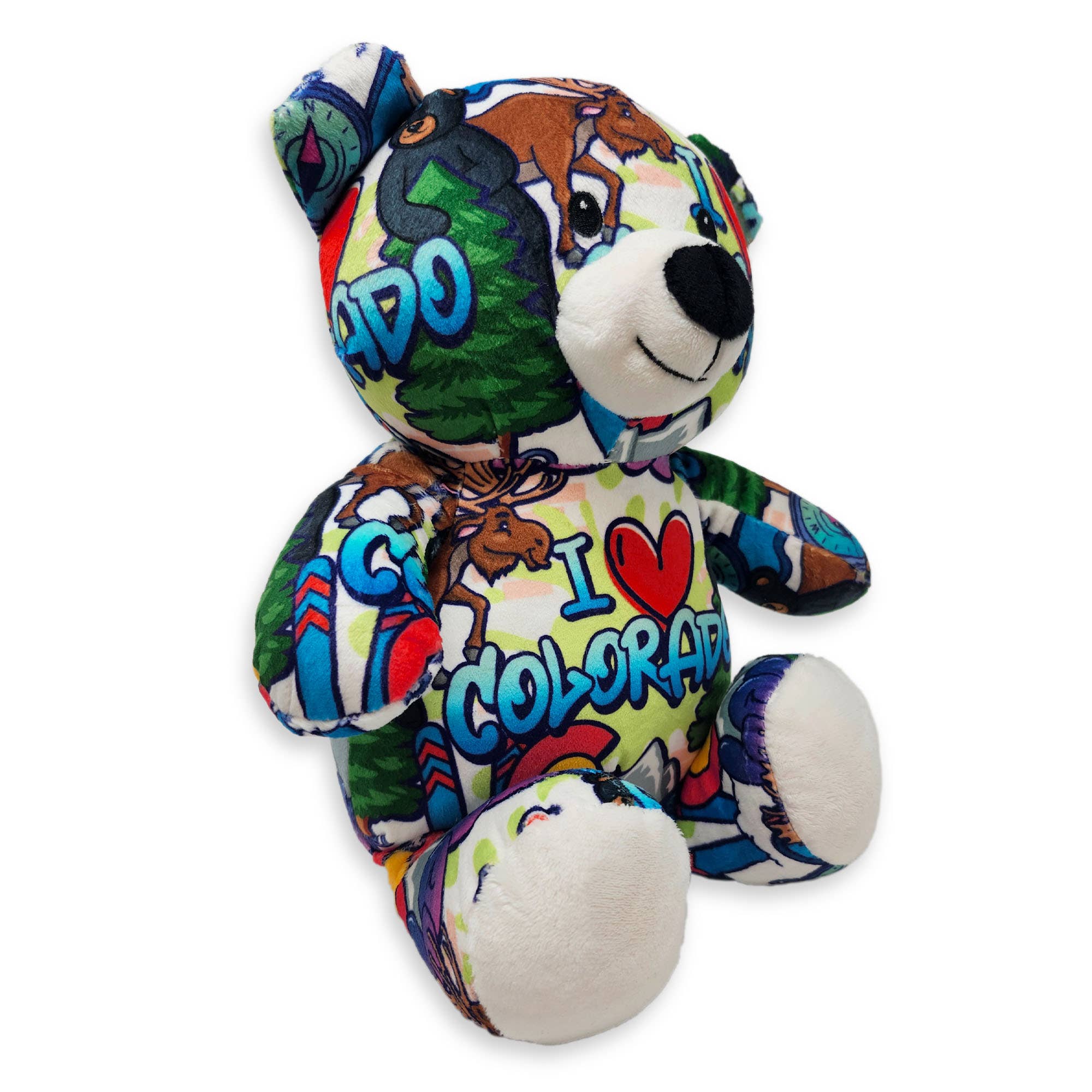 Plushology® by RGU - Wholesale Stuffed/Plush Toy - Kids & Baby - 10" Colorado Graffiti Teddy Bear • Eco1