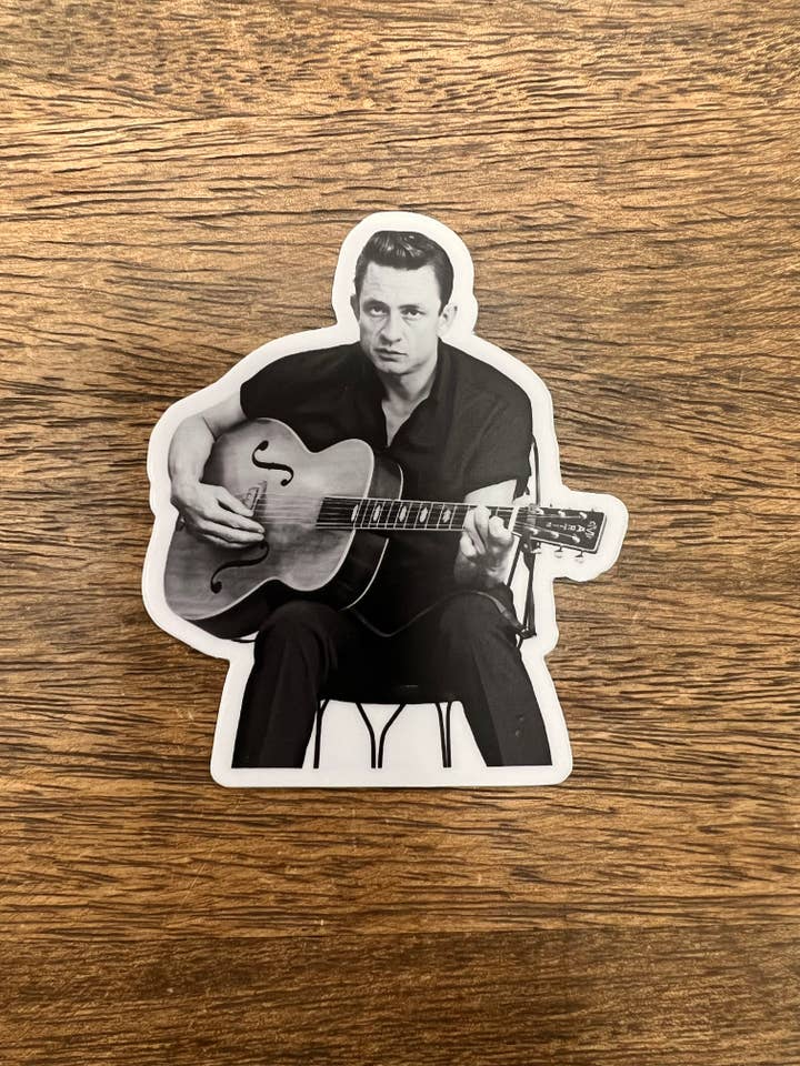Autocollant Johnny Cash pour la vente par SOUTHERN FRIED DESIGN BARN