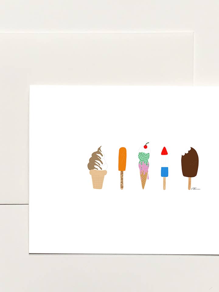Ice Creams Notecards for wholesale by k.Patricia Designs
