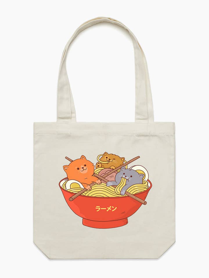 Ramen and Cats Tragetasche für den Großhandel von Threadheads