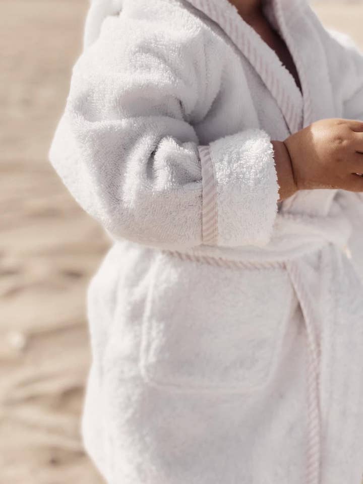 Bobbi morgonrock i rosa och vit rand för wholesale av Bobbi Balloon