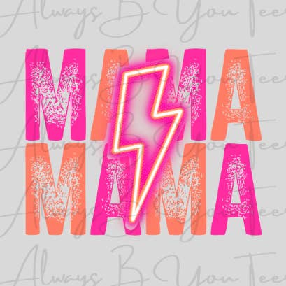 Mama Pink & Orange Stacked Bolt DTF Transfer for wholesale by Always B You Tees