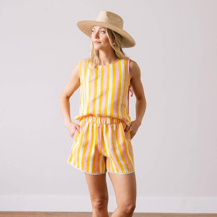 Sunshine Tienda - Wholesale Lounge Set - Women's - Sunkissed Stripe Coco Set3