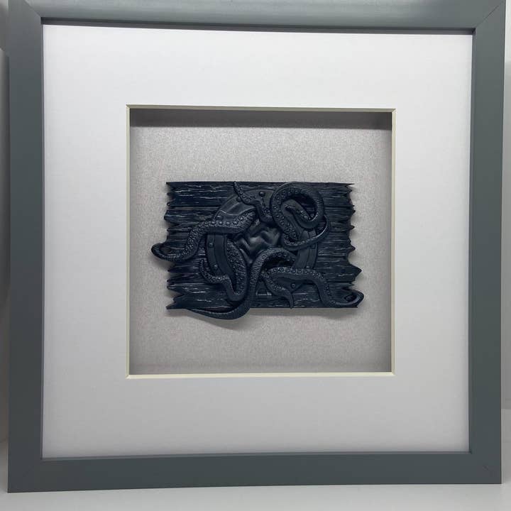 Oceana by Dreams in Driftwood - Wholesale Wall Accent - 3D Octopus and porthole in large Box frame | Scottish Gifts