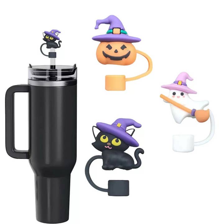 JILLIAN INK LLC - Wholesale Drink Topper - Halloween Straw Toppers Set of 3