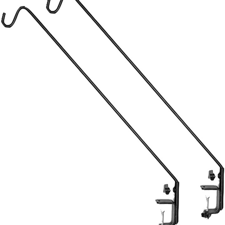 Ashman Heavy Duty Deck Hook (2 Pack) - 37 Inch Double Forged Metal Pole & Non-Slip Clamp, 360 Degree Swivel, Ideal for Bird Feeders, Lanterns for wholesale by Ashman Online
