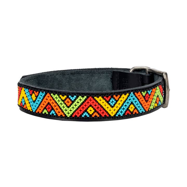 Collar para perro Jabulani de piel con cuentas de 22 pulgadas, estilo pop art para venta al por mayor de French Home