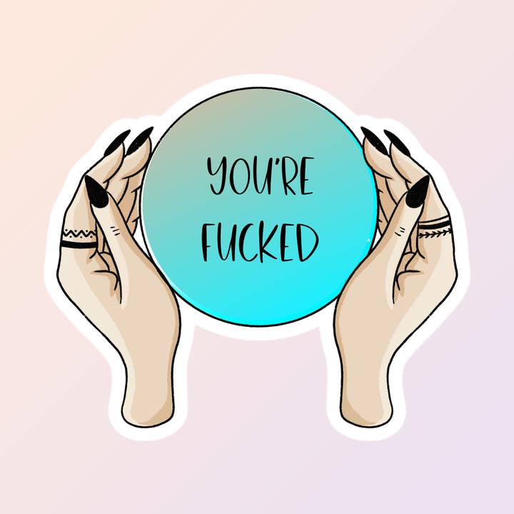 Crystal Ball Sticker, Funny Stickers, Witchy Sticker for wholesale by Sorry Not Sorry Co