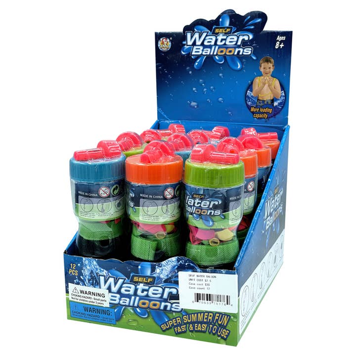 K & S WHOLESALE INC - Wholesale Retailer Display - Kids & Baby - Self Water Balloon Outdoor Fun 12CT Counter Display